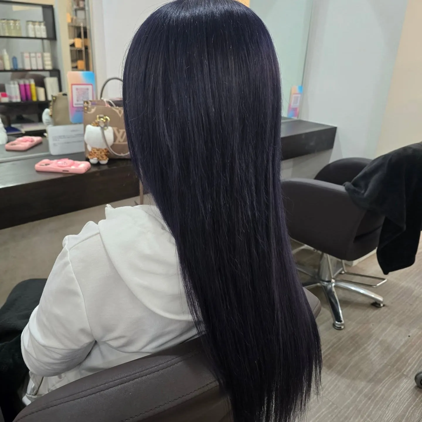 エクステ付けたままカラー🎵