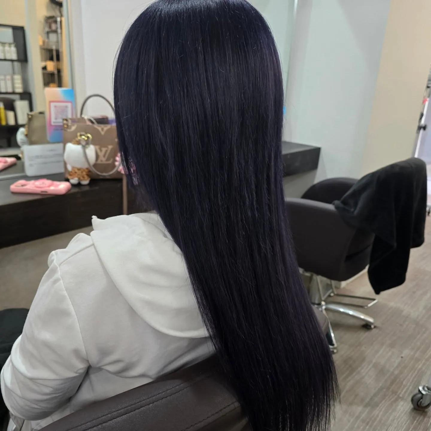 エクステ付けたままカラー🎵